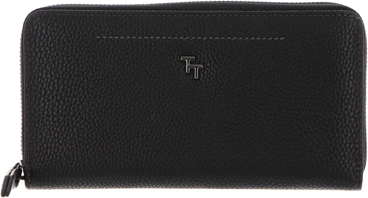 TOM TAILOR bags Bella Damen Geldbörse Portemonnaie Reissverschluss 20 x 2,5 x 10,5 Schwarz, 20 x 2,5