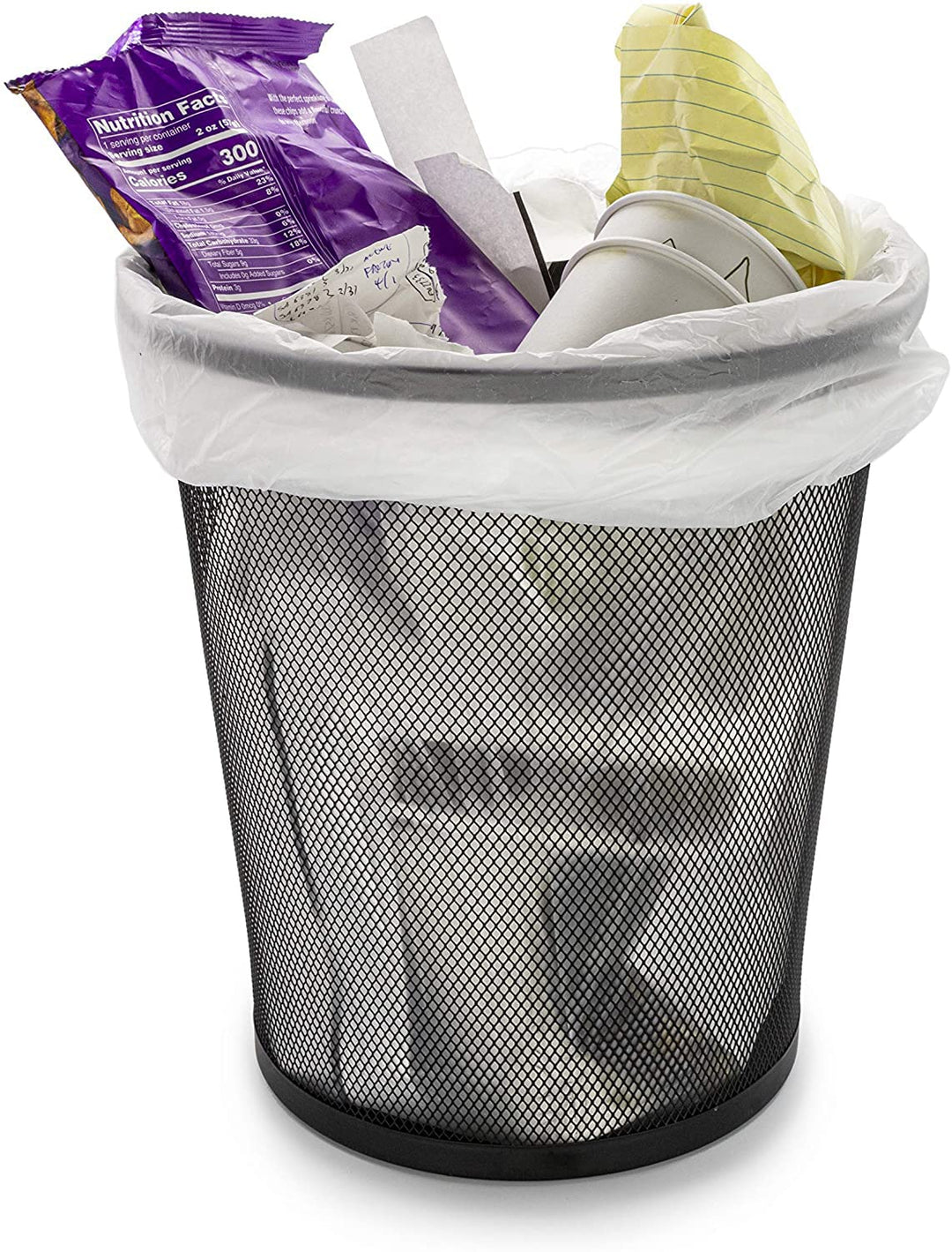 SENENQU 3 Stück Papierkorb Metall, 12L Büro Mülleimer Schwarz Metall Gitter, kleine Papierkorb Mülle