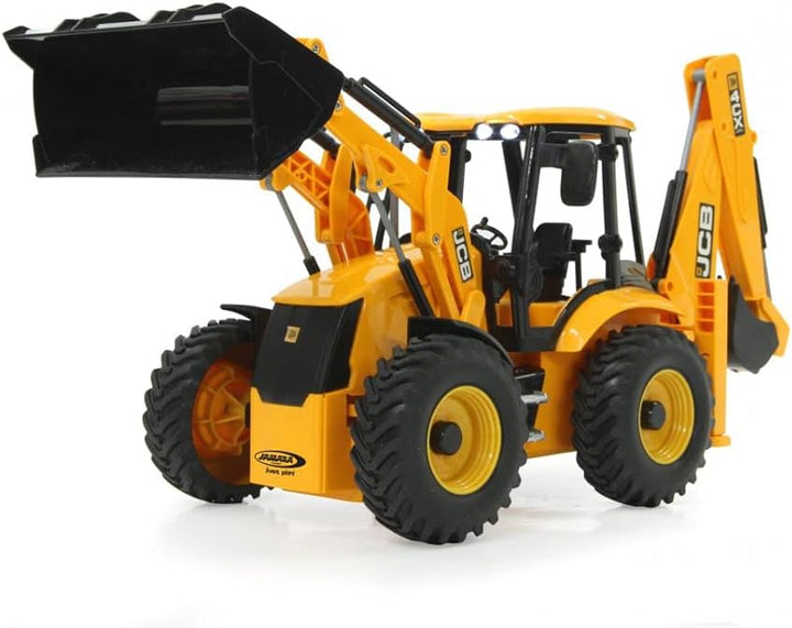 JAMARA 404980 - Baggerlader JCB 1:20 2,4GHz - Schaufel Heben/senken/abkippen, Ausleger und Heck-Scha