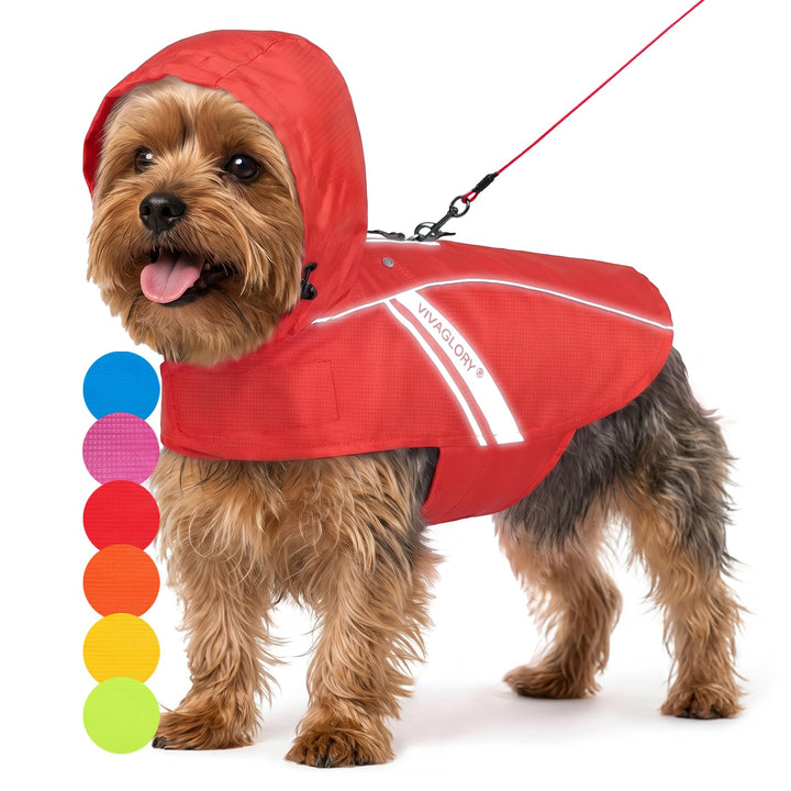 VIVAGLORY Wetoff Hunderegenmantel, Regenmantel Hund für Winter, Hunderegenjacke, Wasserdicht &amp; Refle