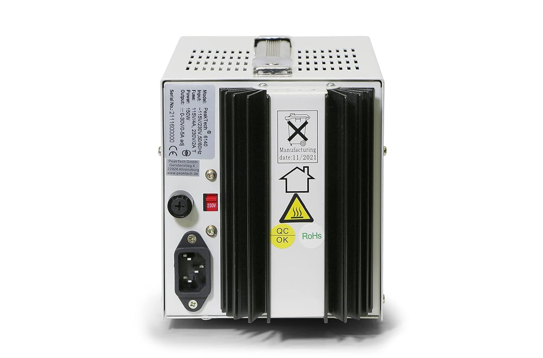 PeakTech Digtial Labornetzteil - Labornetzgerät 0-30V / 0-5A DC, stabilisiert, linear regelbar, 1 St
