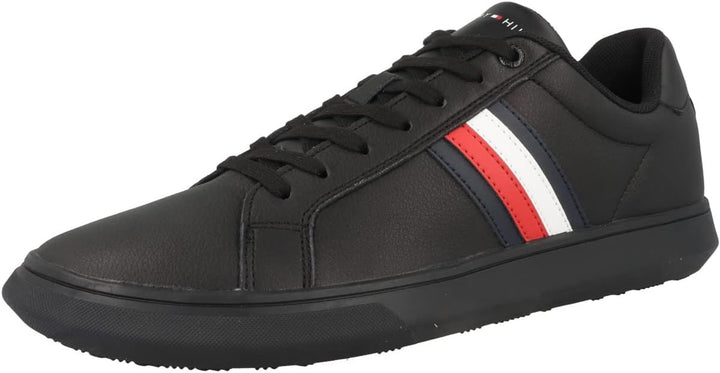 Tommy Hilfiger Herren Corporate Cup Leather Stripes Fm0fm04275 Cupsole Sneaker 40 EU Schwarz, 40 EU