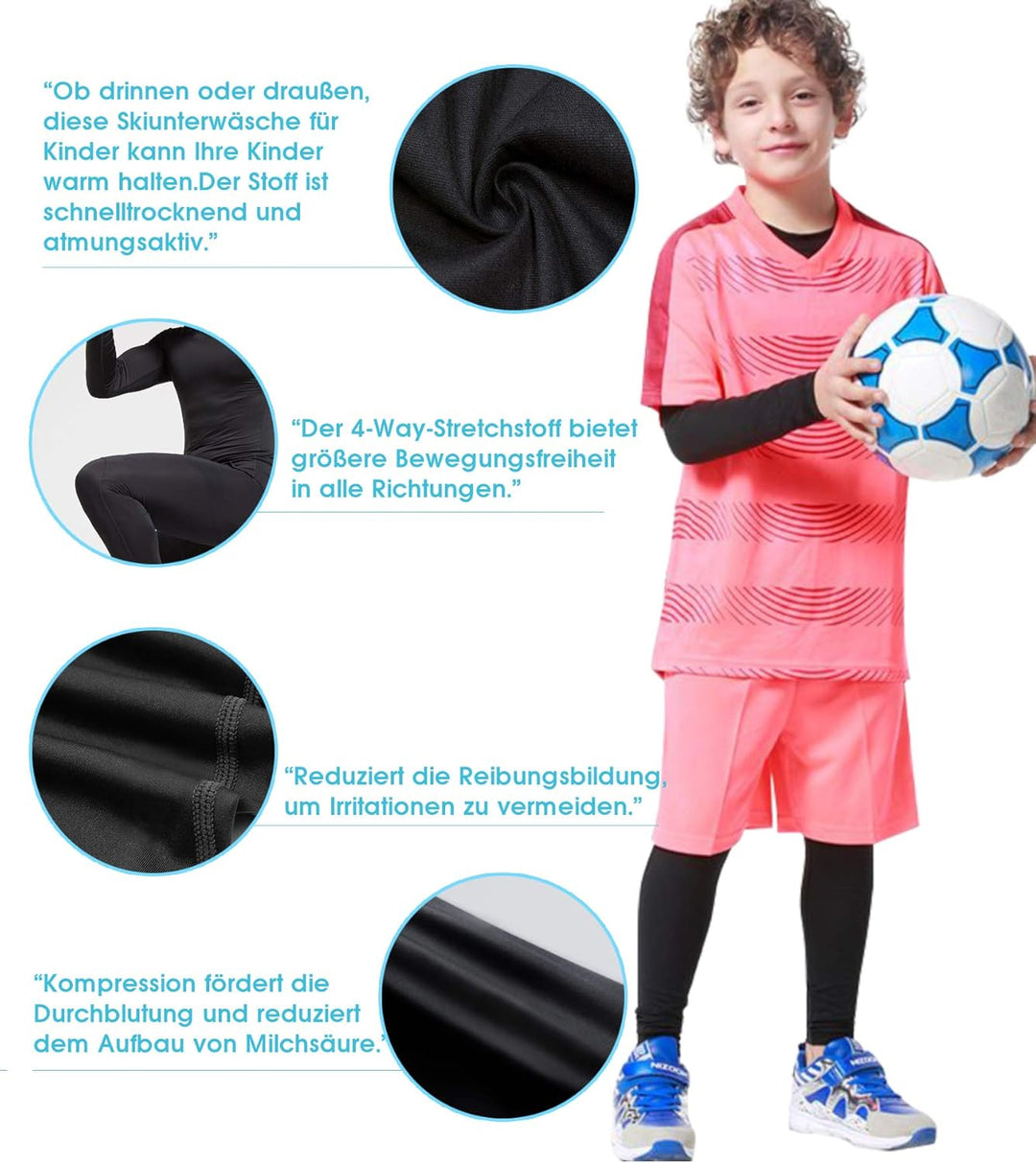 HOPLYNN - Thermal Underwear Set für Kinder Funktionsunterwäsche Skiunterwäsche Jungen Atmungsaktiv T