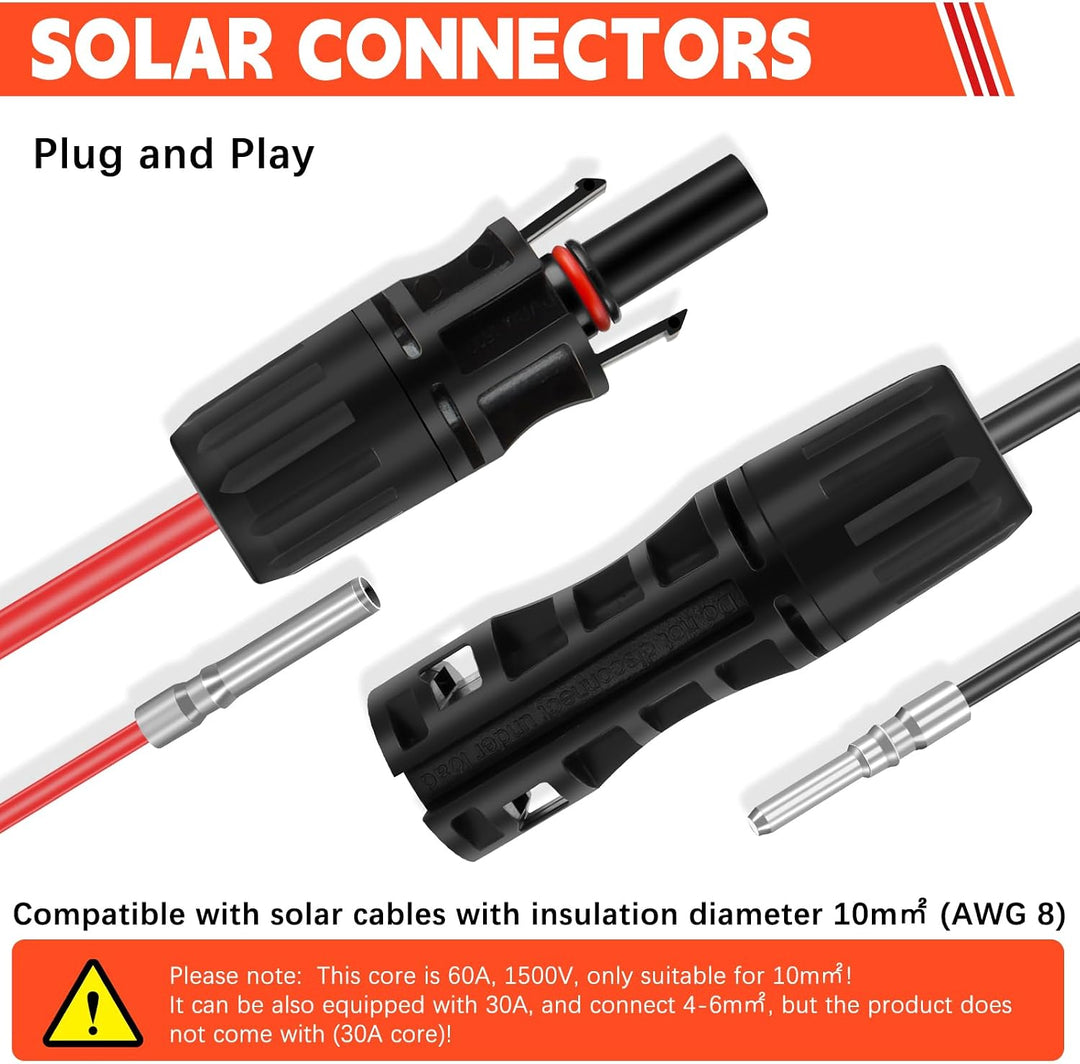 Solar Crimpzange Set, Crimpzange für 2.5-10mm² Solarpanel PV Kabel,6 Paar Kabelstecker(Nur für 10mm²