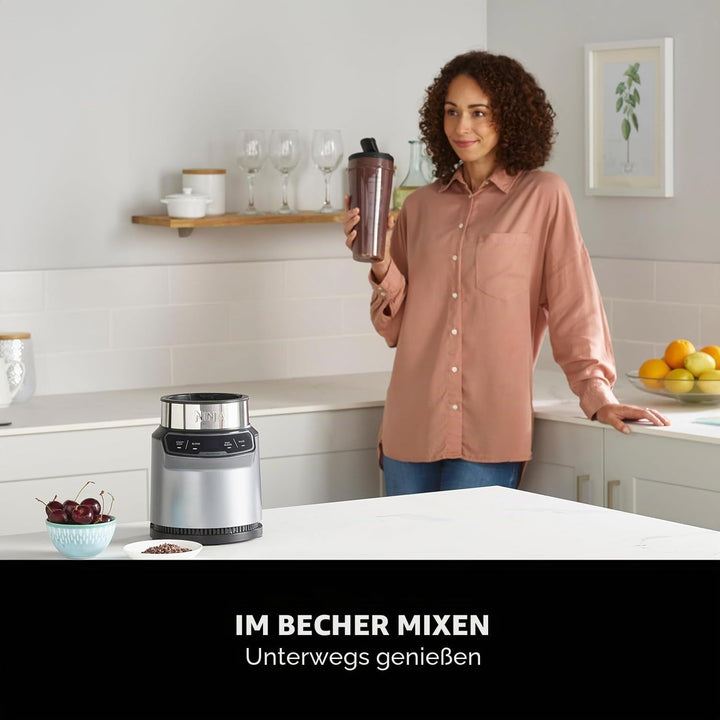 Ninja BN500UK Mixer mit Auto-iQ, Mix-in-Becher, One-Touch-Steuerung, Smoothies, Milchshakes und gefr