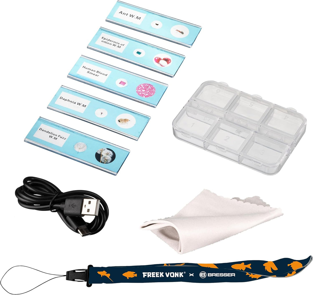 Handmikroskop für Kinder, digital, 600x Vergrösserung, LED-Beleuchtung, Stativ, Foto- und Videoaufna