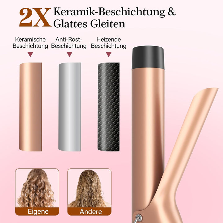 BESTOPE PRO Lockenstab 32mm, Lockenstab Grosse Locken Antistatischer Tourmalin-Keramik-Welleneisen L