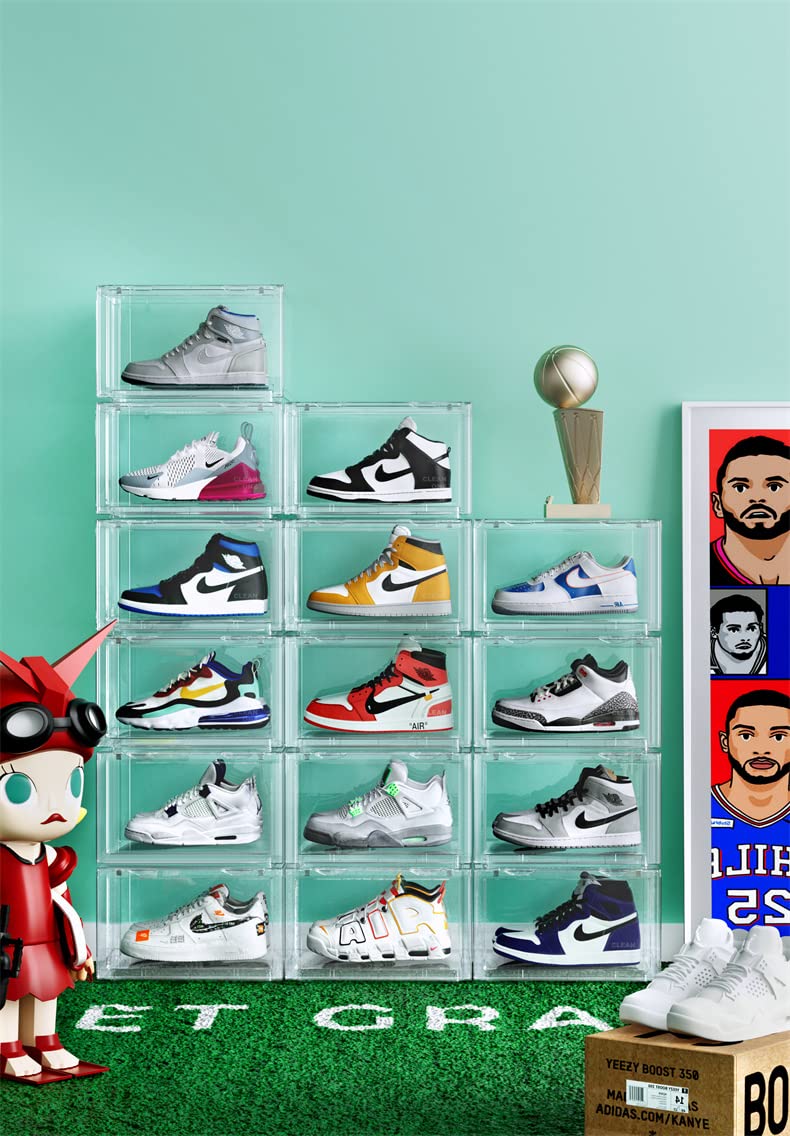 PUCHIKA Schuhbox, Schuhboxen stapelbar durchsichtig, Schuhboxen 6er-Set, durchsichtiges Schuhbox, Sc