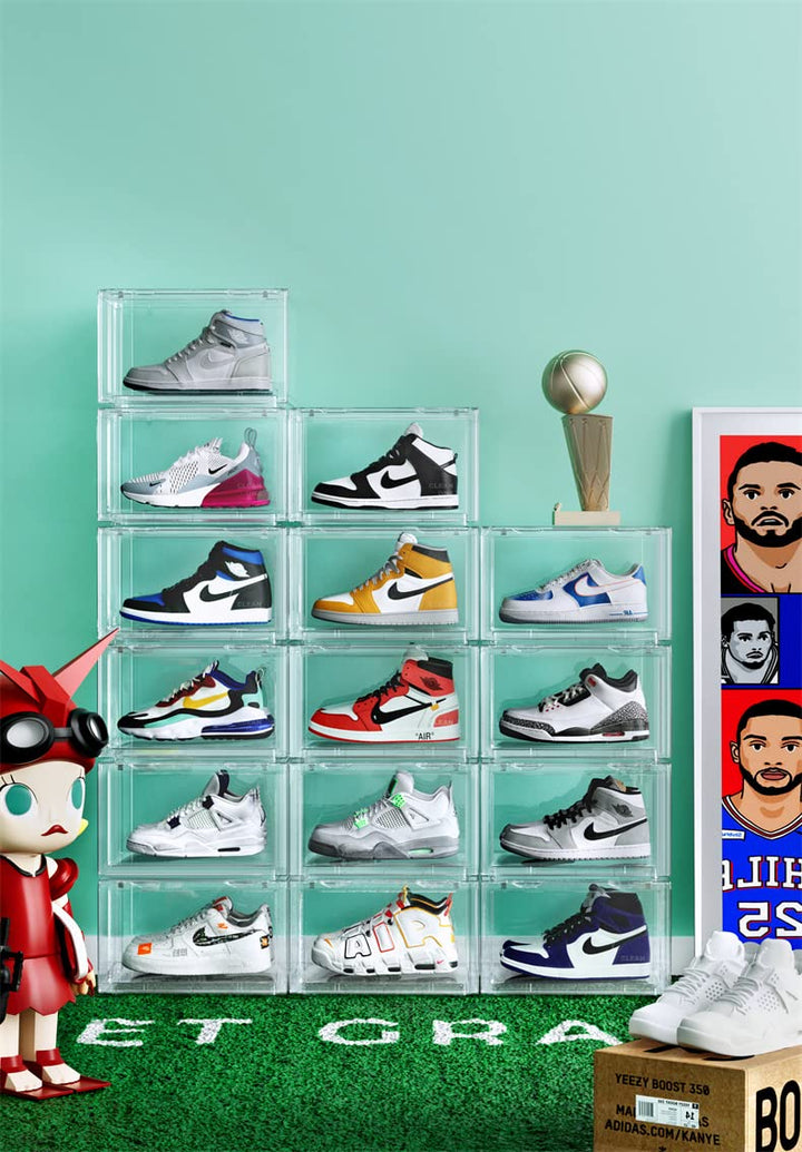 PUCHIKA Schuhbox, Schuhboxen stapelbar durchsichtig, Schuhboxen 6er-Set, durchsichtiges Schuhbox, Sc