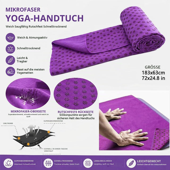 Morbuy Mikrofaser Hot Yoga Handtuch, Yoga Mat 183x63cm rutschfest Fitnesstuch Weich Atmungsaktiv Ant