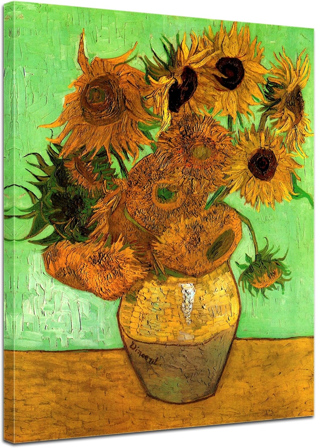 Bilderdepot24 Bild auf Leinwand | Vincent van Gogh Zwölf Sonnenblumen in 50x70 cm als Wandbild | Wan