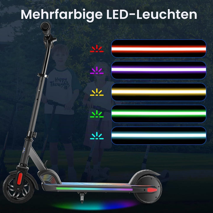 Caroma E Scooter Kinder von 6-14 Jahren, 180W Motor, 16 km/h, E Roller Kinder, Einstellbare Geschwin