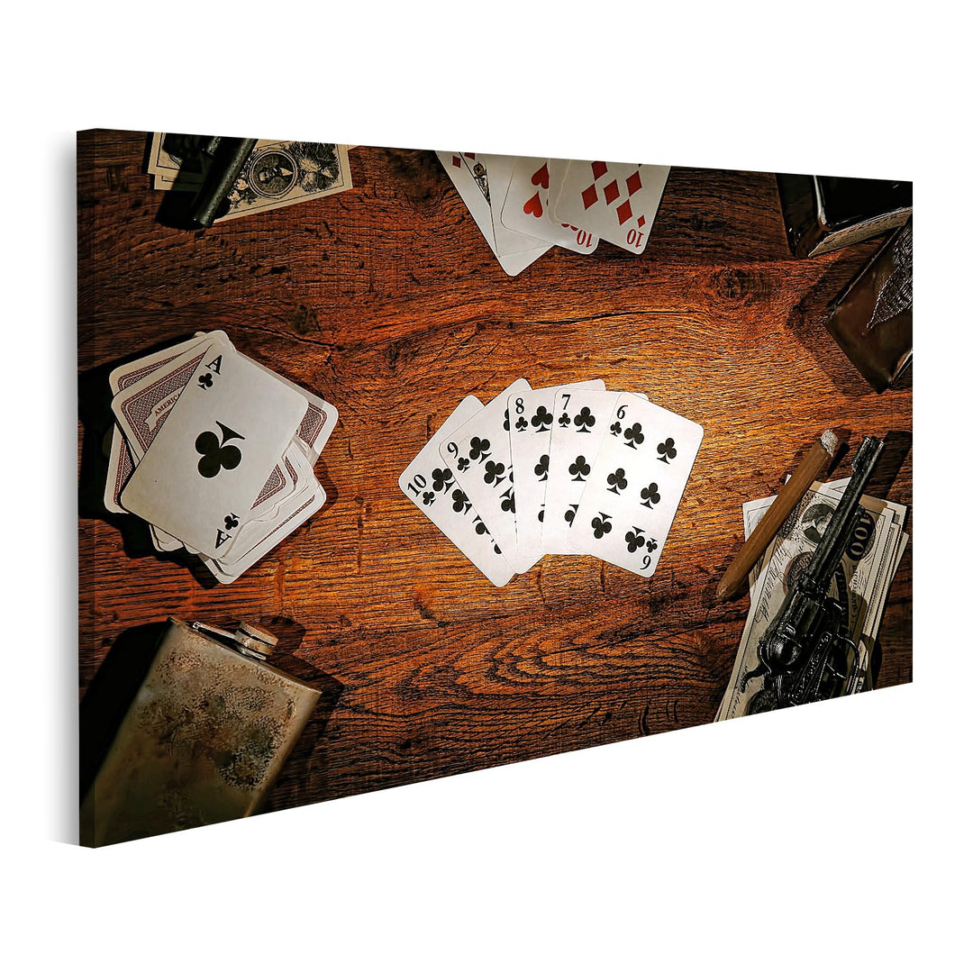 islandburner Bild auf Leinwand American West Legend Old Poker Gamer Zocken Bilder Wandbilder Poster