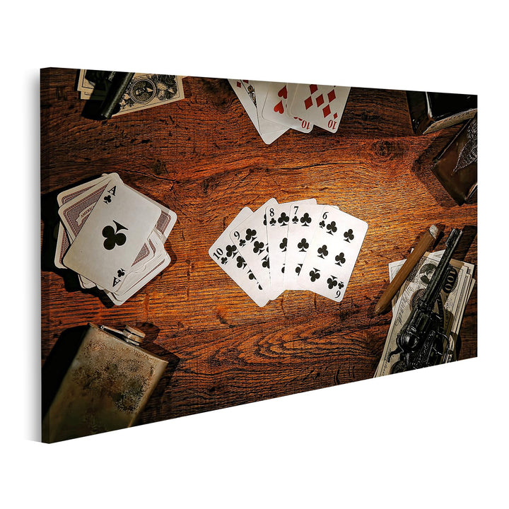 islandburner Bild auf Leinwand American West Legend Old Poker Gamer Zocken Bilder Wandbilder Poster