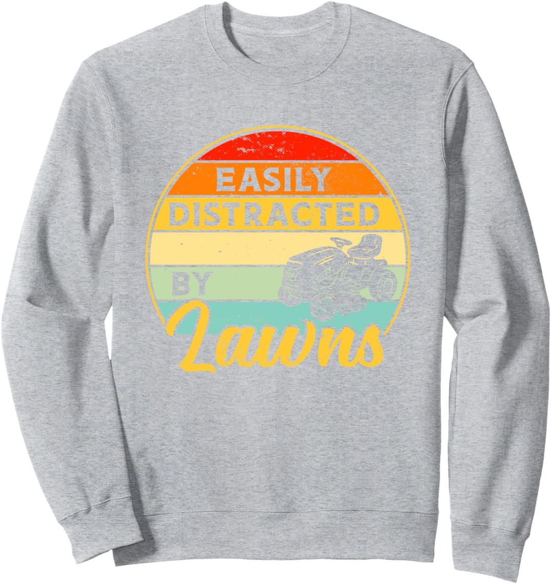 Lustige Rasenmäher Mähen abgelenkt durch Yard Arbeit Rasen T Sweatshirt