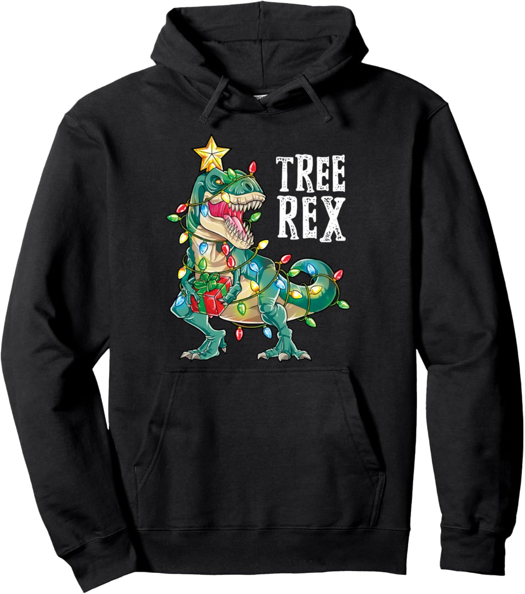 Christmas Dinosaur Tree Rex Pajamas Men Boys Kids Xmas Gifts Pullover Hoodie