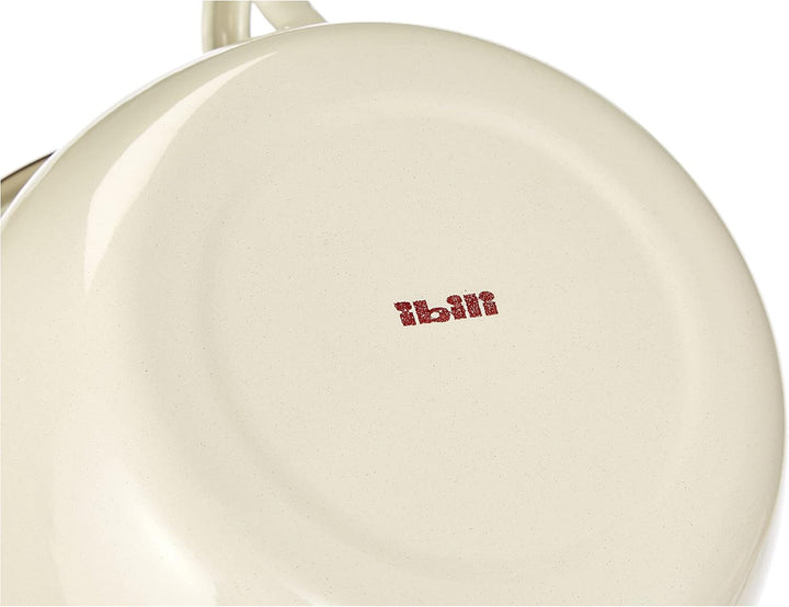 IBILI Chamber Pot 3,5 l of Enamelled Steel in White/red, 24 x 24 x 5 cm