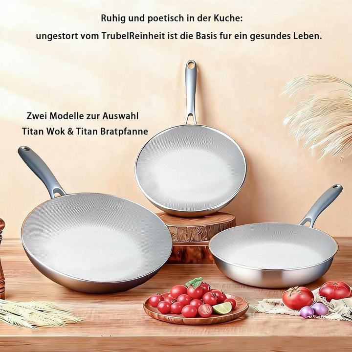 SSGP Titanium-Wokpfanne, 28-30 cm – Dreilagiger Induktionswok zum Scharfanbraten &amp; Stir Fry – Antiha