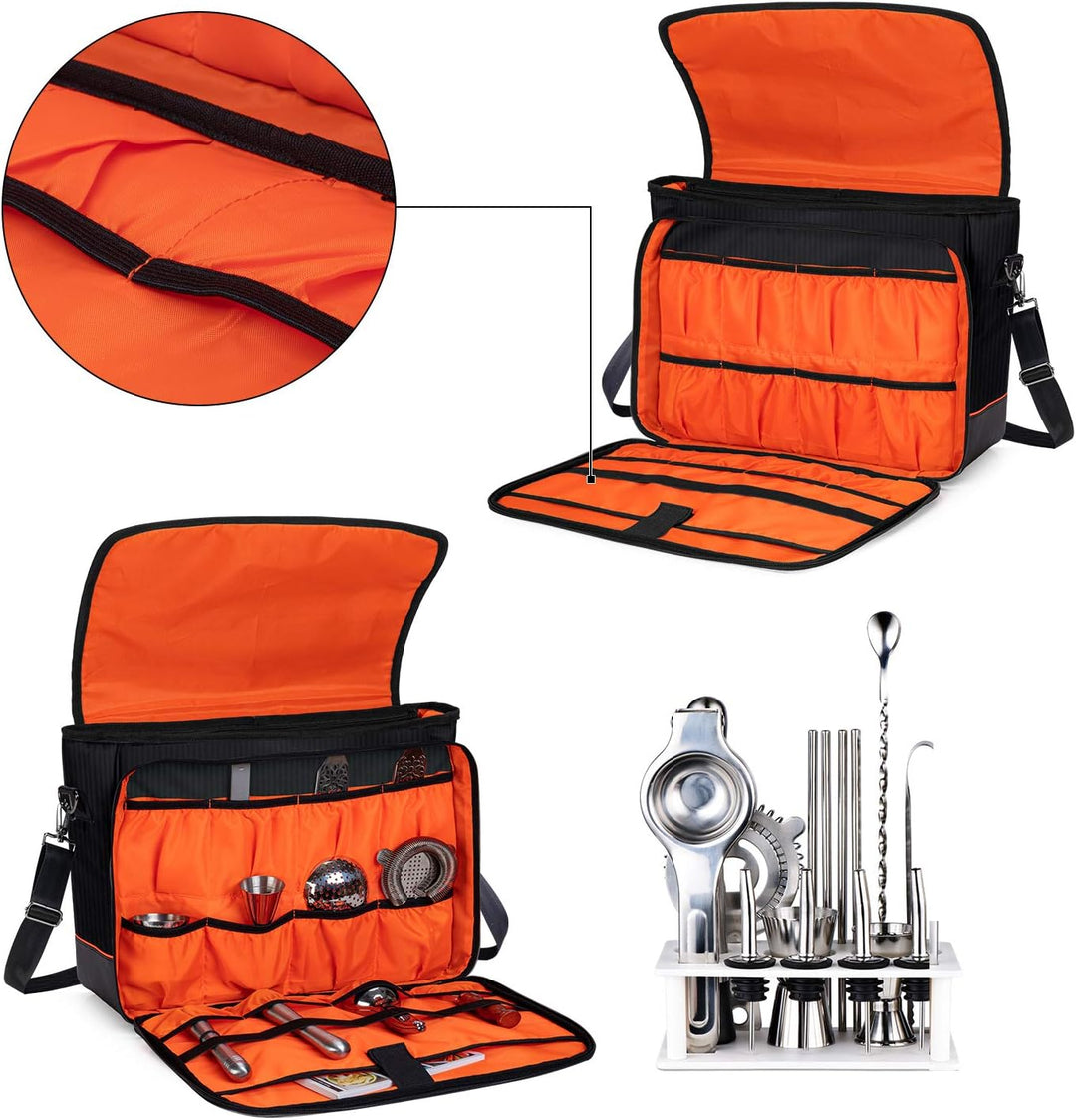 CURMIO Aufbewahrungstasche für Bartender, Barkeeper, Cocktail Shaker Set Reisetasche, Cocktailmixer