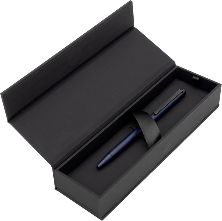 Hugo Boss Cloud Kugelschreiber aus Messing in der Farbe Medieval Blue Matt, Länge: 14cm, Minenfarbe: