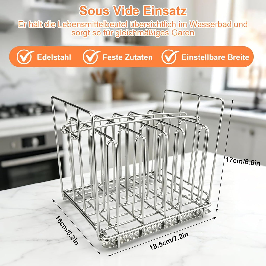Sous Vide Behälter 12L, Sous Vide Container Deckel, Thermohülle und Rack für Meisten Sous Vide Garer