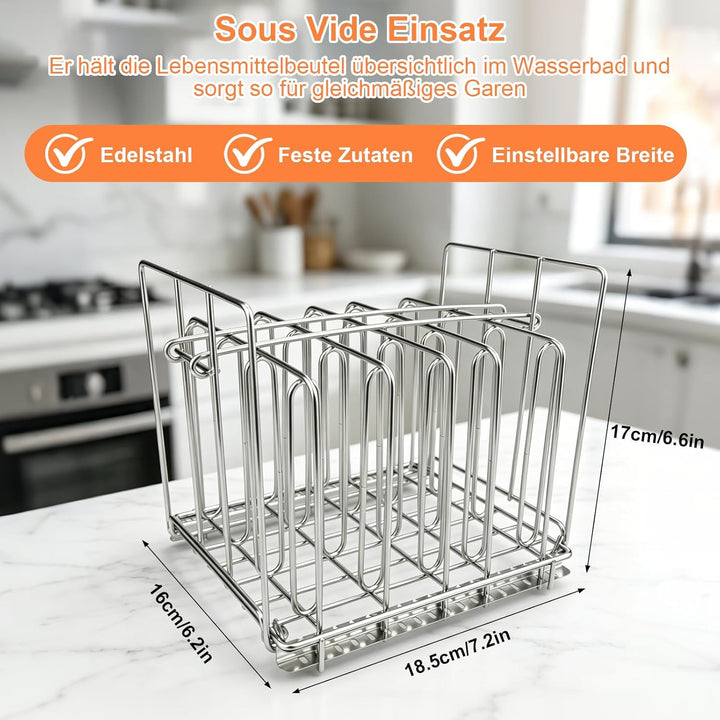 Sous Vide Behälter 12L, Sous Vide Container Deckel, Thermohülle und Rack für Meisten Sous Vide Garer