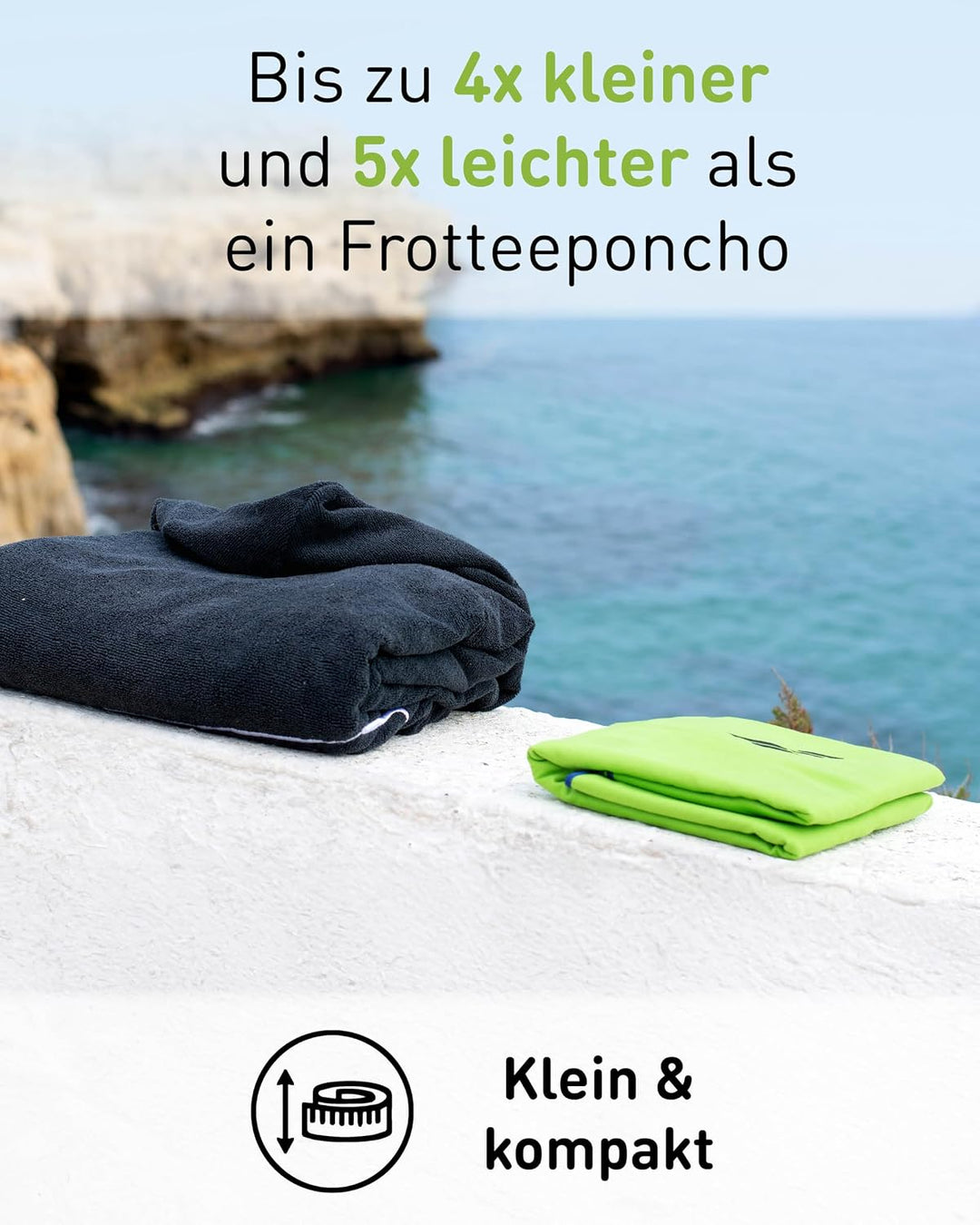 Fit-Flip Surfponcho, Umziehhilfe Damen & Herren – kompakt und sehr leicht – Badeponcho, Umziehhilfe,