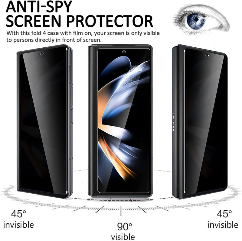 Miimall Kompatibel mit Samsung Galaxy Z Fold 4 Hülle mit Displayschutz Anti-Peeping+Magnetischer Sch