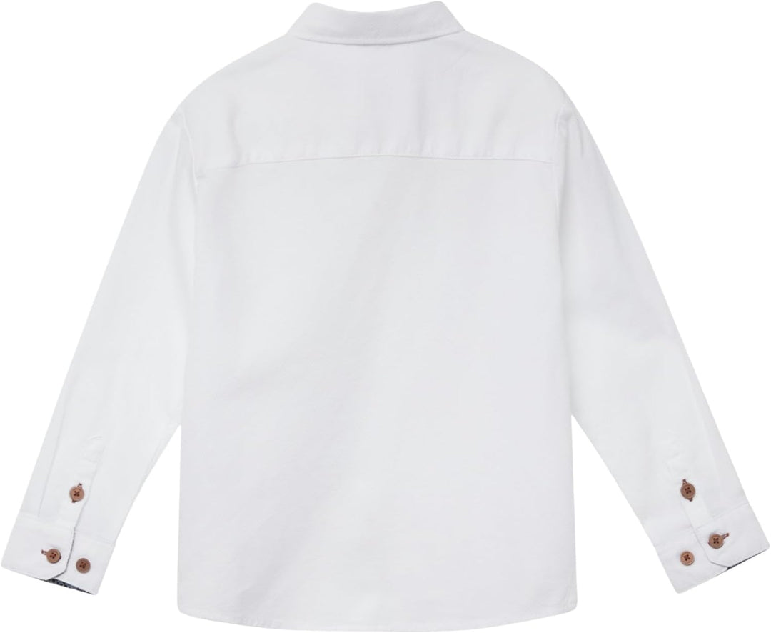 s.Oliver Strukturiertes Hemd mit Kontrastdetails 104-110 0100_weiss, 104-110 0100_weiss