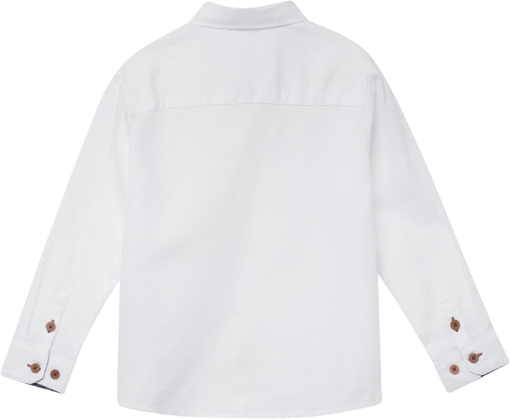 s.Oliver Strukturiertes Hemd mit Kontrastdetails 104-110 0100_weiss, 104-110 0100_weiss