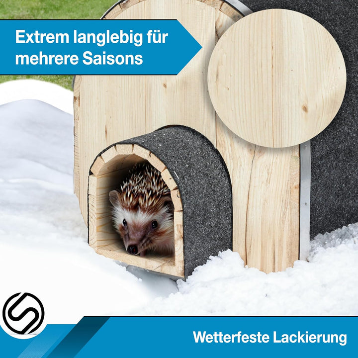 Iglu Igelhaus Winterfest [SCHÜTZT VOR FRESSFEINDEN] - inkl. Dachpappe für optimalen Wetterschutz - P