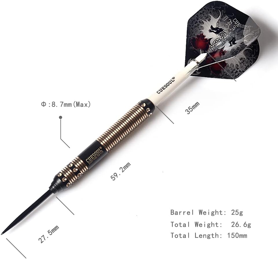 CUESOUL Dragon Deluxe Messing Steel Dartpfeile, 21 Gramm J2108 25 Gramm, J2108 25 Gramm