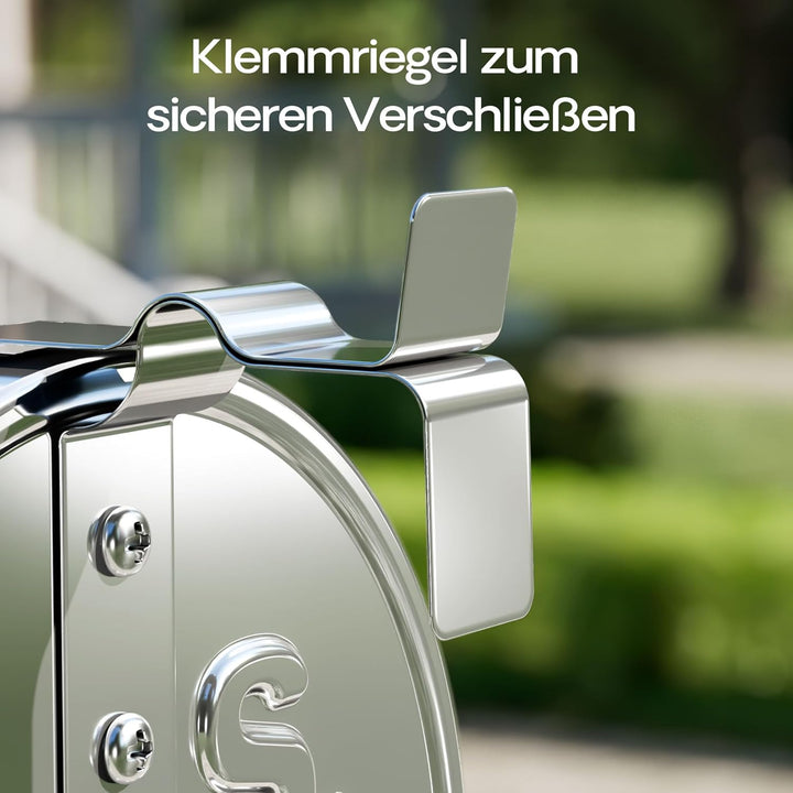 Wiltec US Mailbox Silbergrau 180 x 220 x 480 mm, amerikanischer Briefkasten mit Fahne, Wandbriefkast