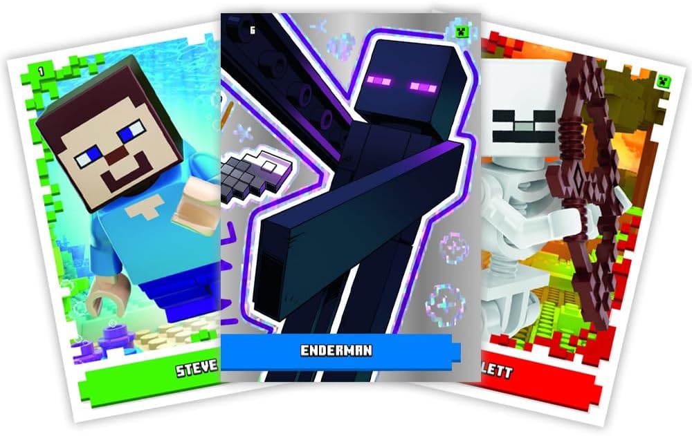 Bundle mit Lego Minecraft Serie 1 Trading Cards - 1 Leere Sammelmappe + 10 Booster + 2 Limitierte St