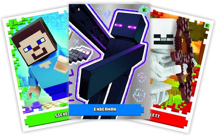 Bundle mit Lego Minecraft Serie 1 Trading Cards - 1 Leere Sammelmappe + 10 Booster + 2 Limitierte St