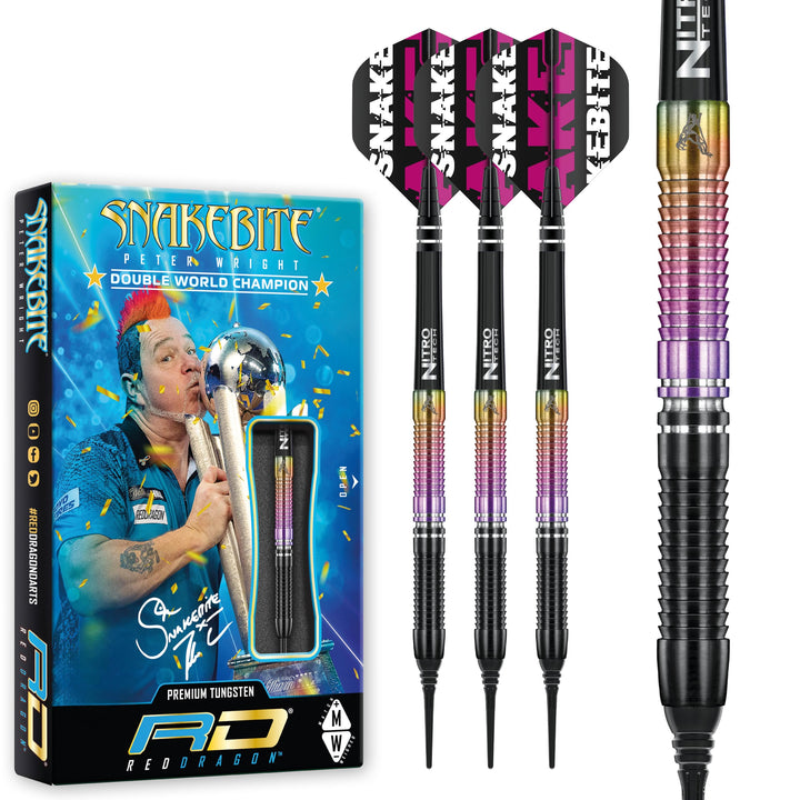 RED DRAGON Snakebite Weltmeister 2020 Auflage Wolframpfeile Einschliesslich Flüge und Stiele 20.0 Gr