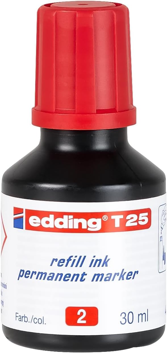 edding Nachfülltinte für Permanentmarker, 30 ml T 25 Rot