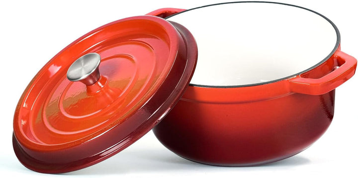Ø28cm 7L Emailliert Gusseisen Topf Bräter Dutch Oven backofengeeignet mit Deckel - für Braten Küche