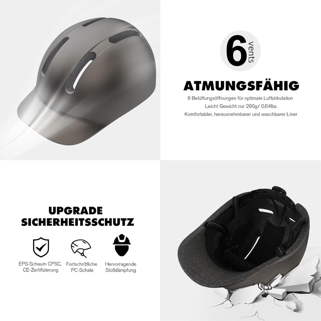 Shinmax Fahrradhelm für Damen und Herren, Einstellbarer Helm mit Visier & Sonnenschutz, Leicht & Bel