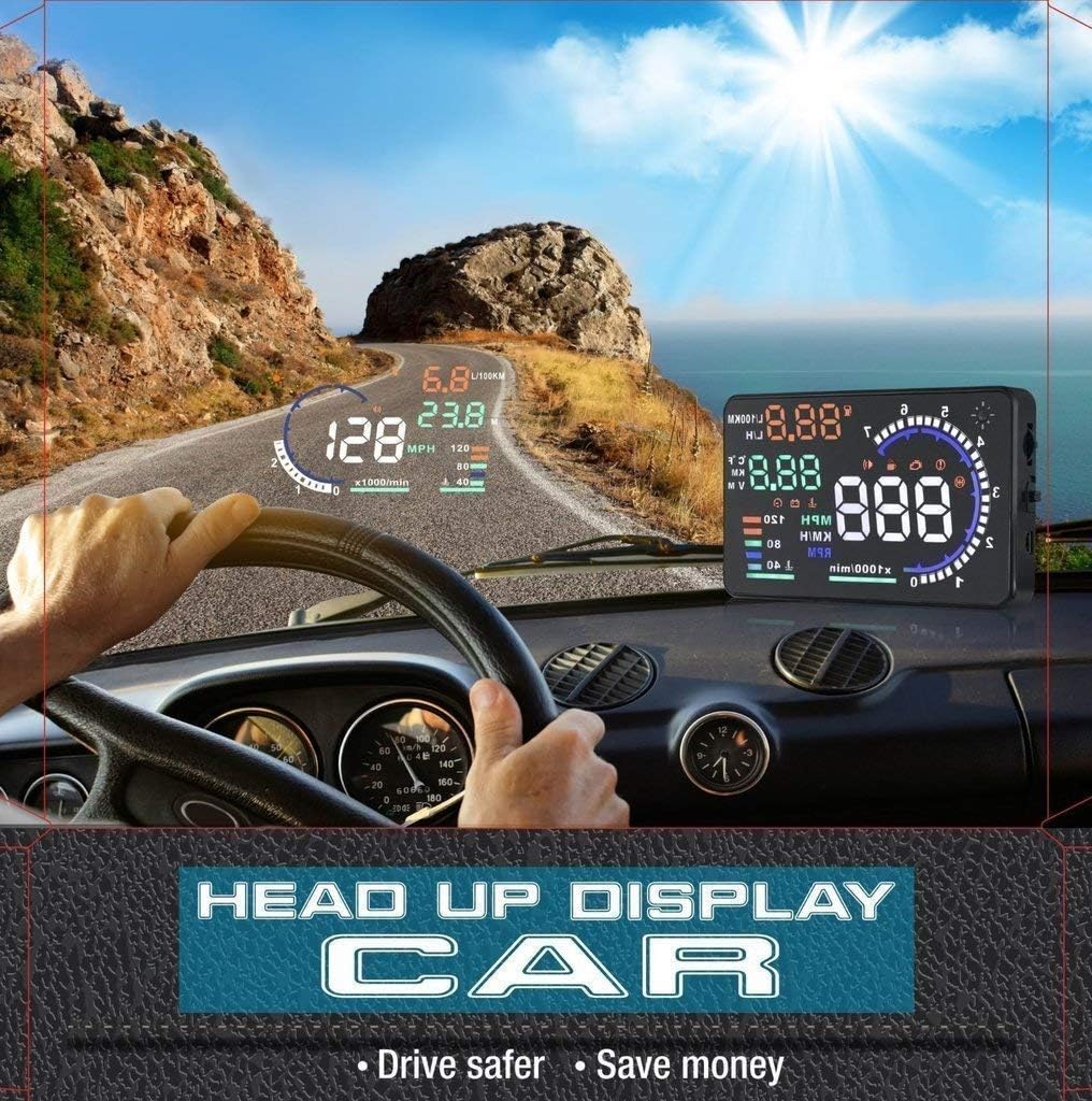 Qiilu A8 5.5 Zoll OBD II Auto HUD Head Up Display Auto Windshied Reflektierende Bildschirm Geschwind