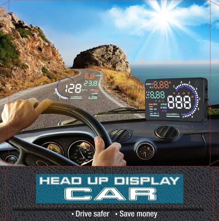 Qiilu A8 5.5 Zoll OBD II Auto HUD Head Up Display Auto Windshied Reflektierende Bildschirm Geschwind