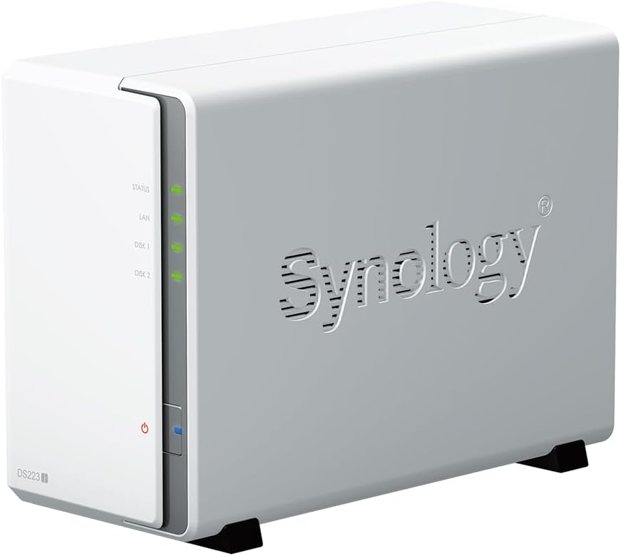 DS223j 2-Bay Diskstation NAS (Realtek RTD1619B 4-Core 1.7 GHz 1GB DDR4 Ram 1xRJ-45 1GbE LAN-Port) 12