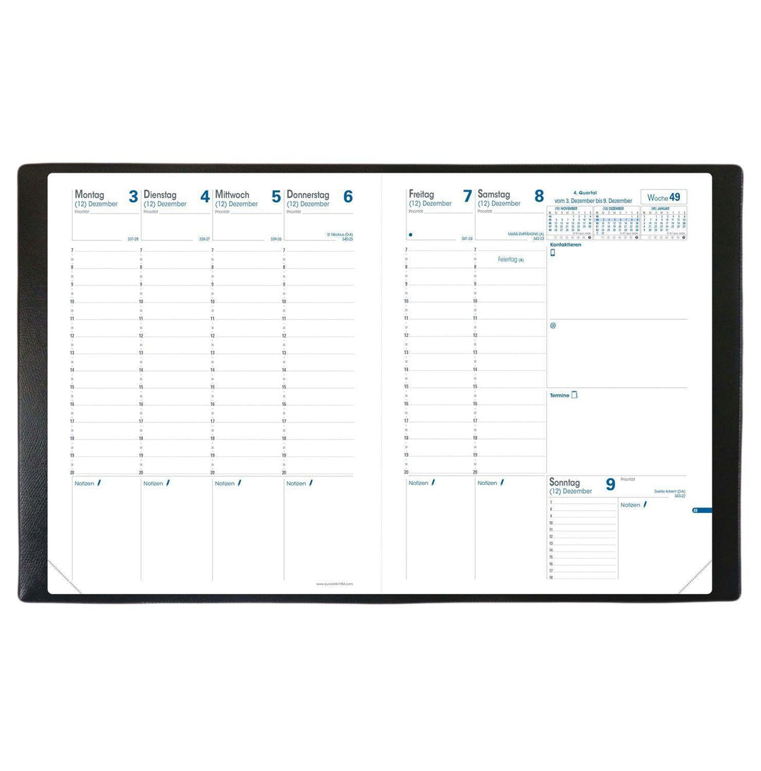 QuoVadis Terminkalender "Trinote" 18x24cm schwarz 28078Q, Kalender