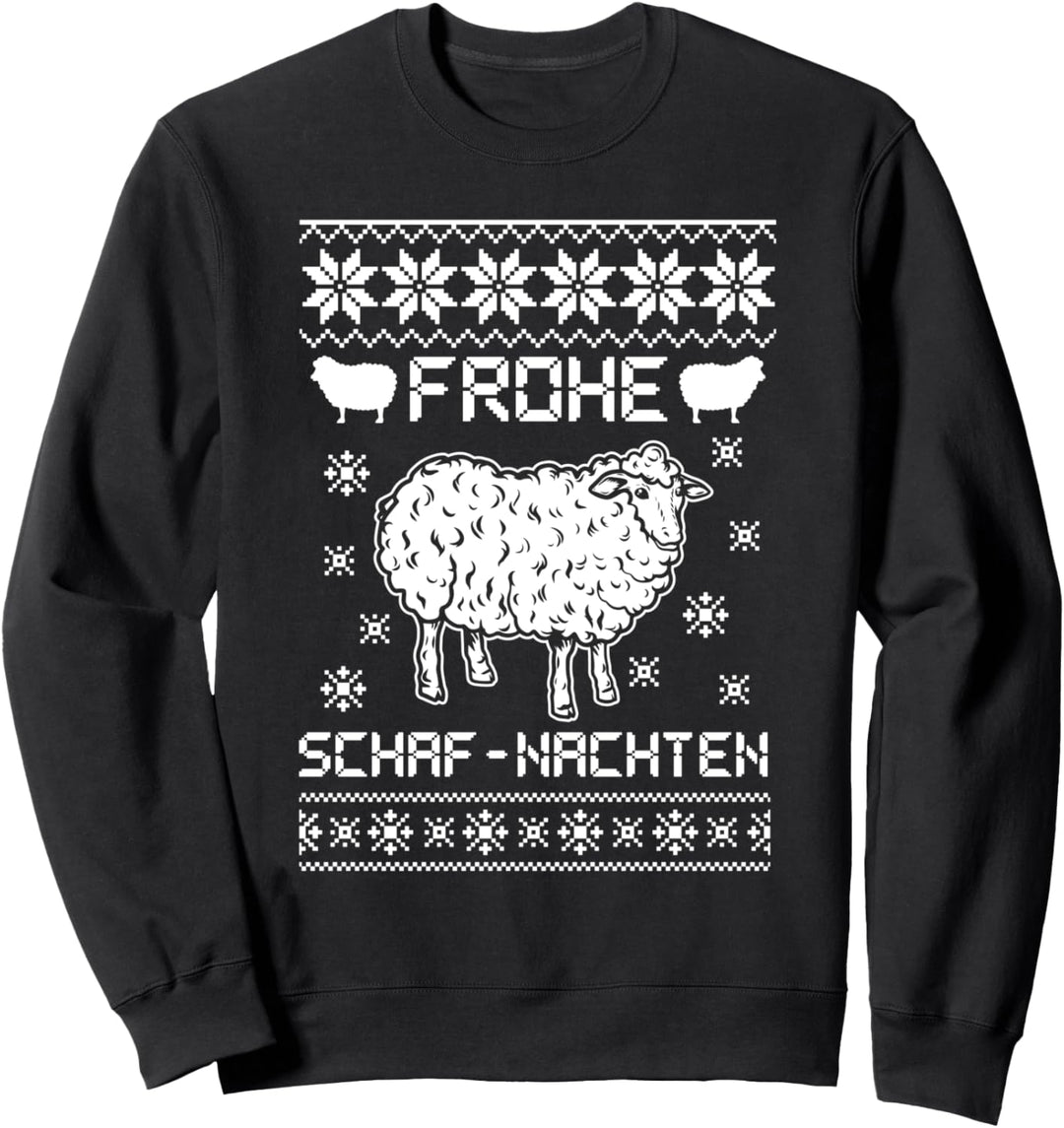 Ugly Christmas Weihnachtsfeier Landwirtschaft Schafe Motiv Sweatshirt