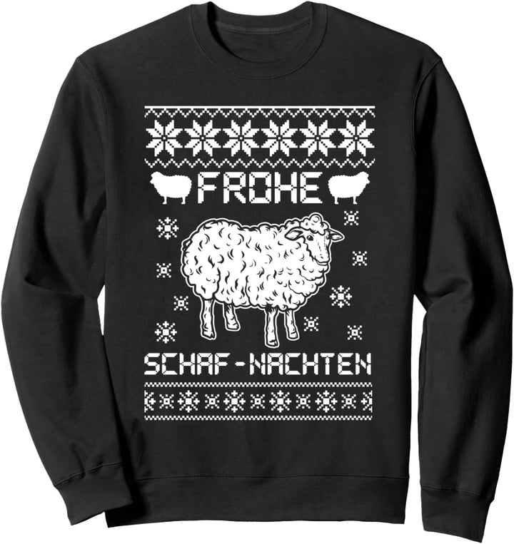 Ugly Christmas Weihnachtsfeier Landwirtschaft Schafe Motiv Sweatshirt