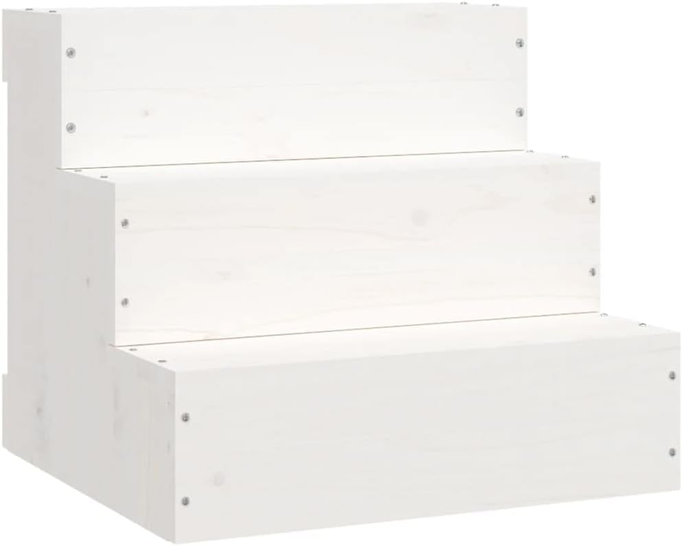 Haustiertreppe für Hunde und Katzen, robuste Holztreppe aus massivem Kiefernholz, Aufstiegshilfe für