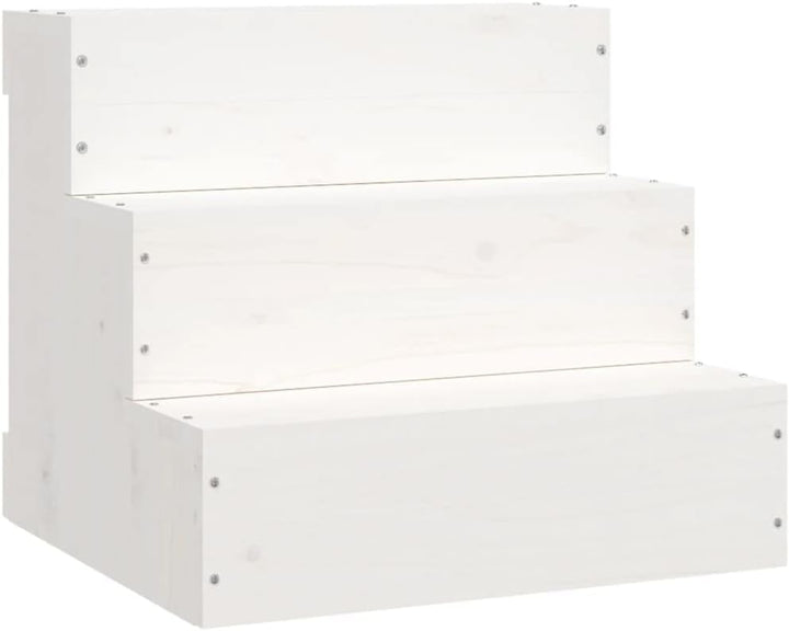 Haustiertreppe für Hunde und Katzen, robuste Holztreppe aus massivem Kiefernholz, Aufstiegshilfe für
