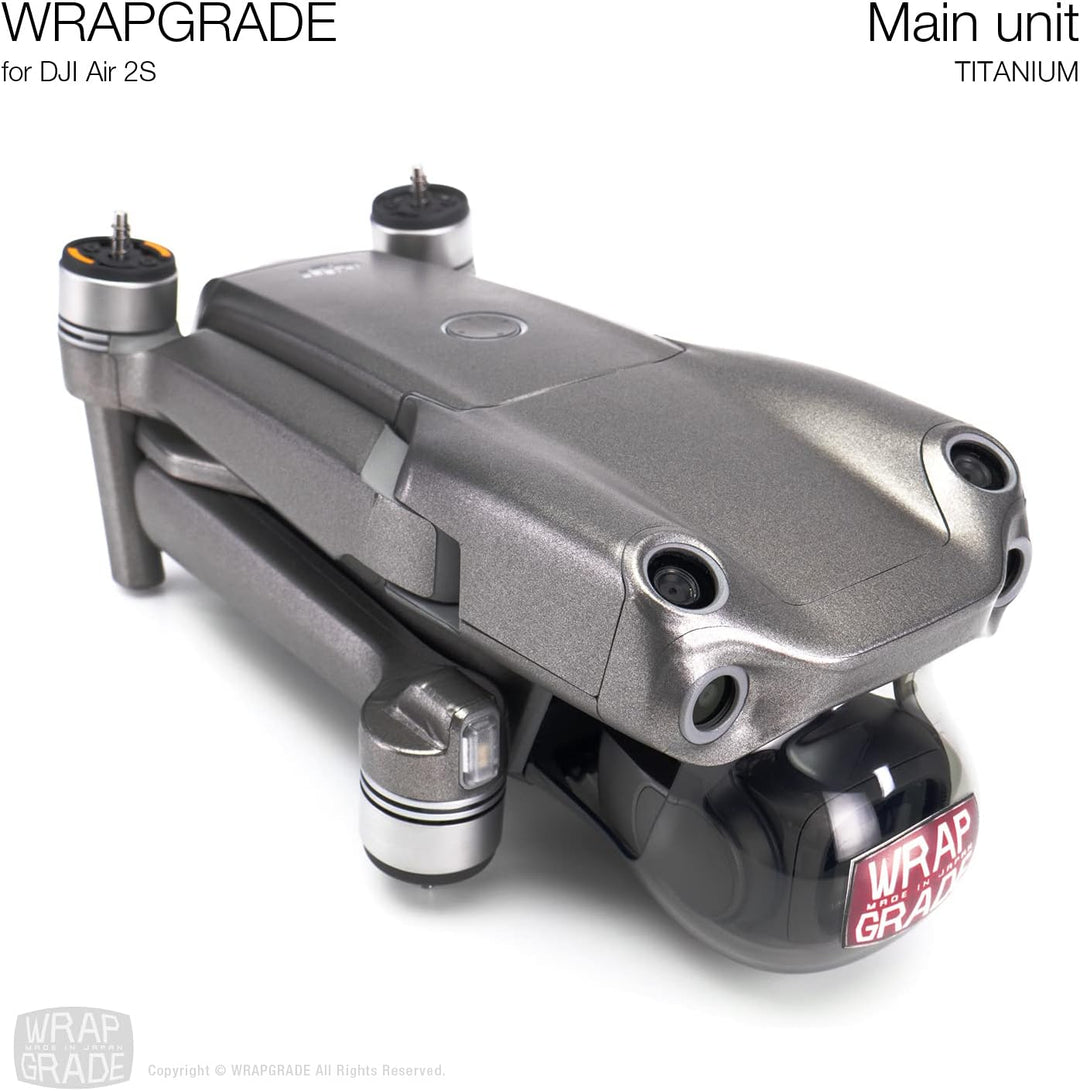 Wrapgrade Main Unit Skin kompatibel mit DJI Air 2S (Titanium)