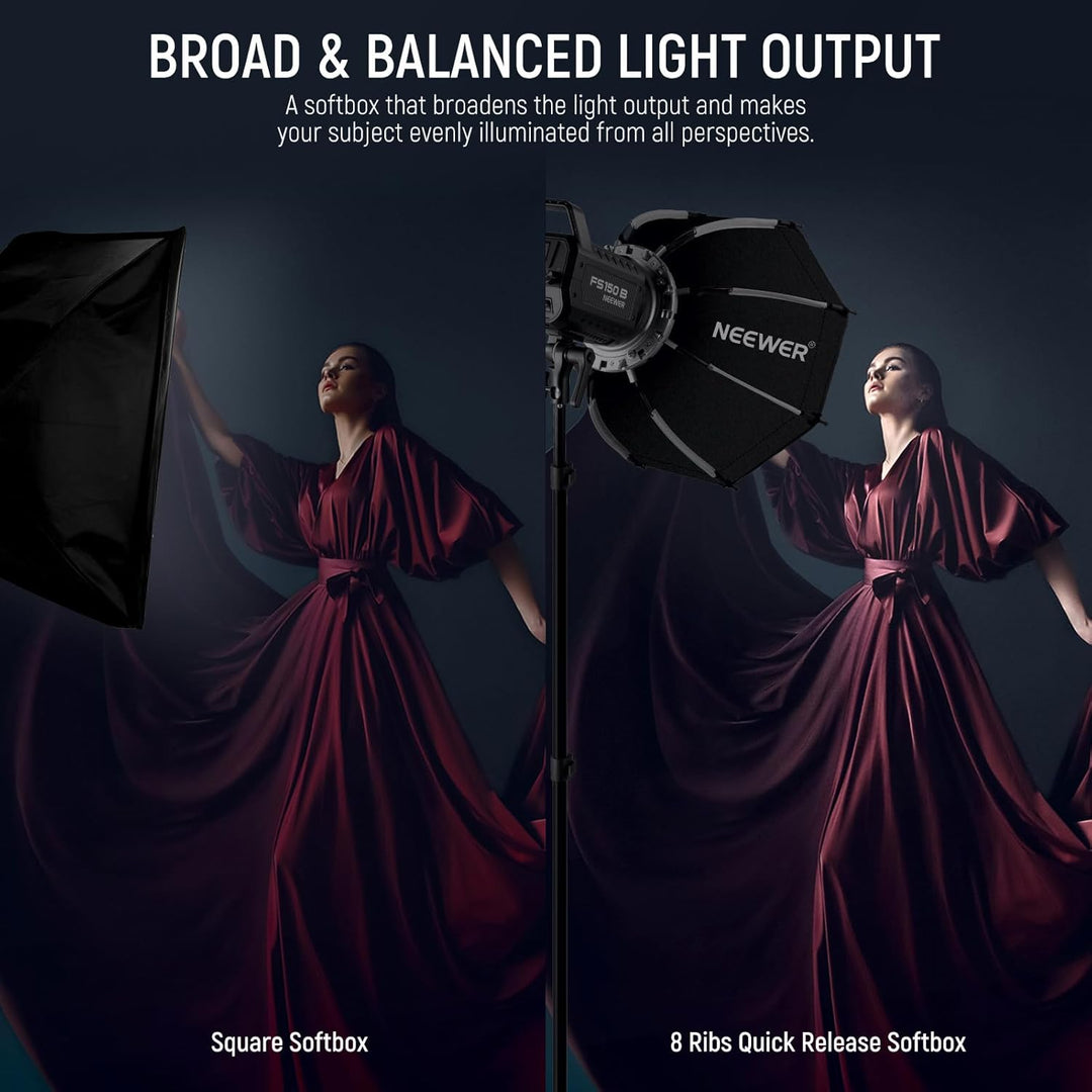 NEEWER 45cm Octagon Softbox Bowens Halterung, Schnellverschluss Achteckige Softbox, Diffusoren/Waben