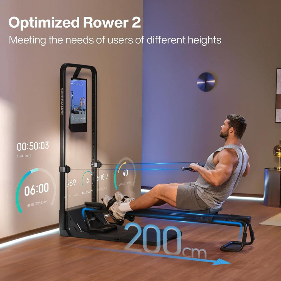 Speediance AeroRow 2 Ruderbank (2.0) – Leise, Stabil & Platzsparend für Ganzkörper-Cardio mit Gym Mo